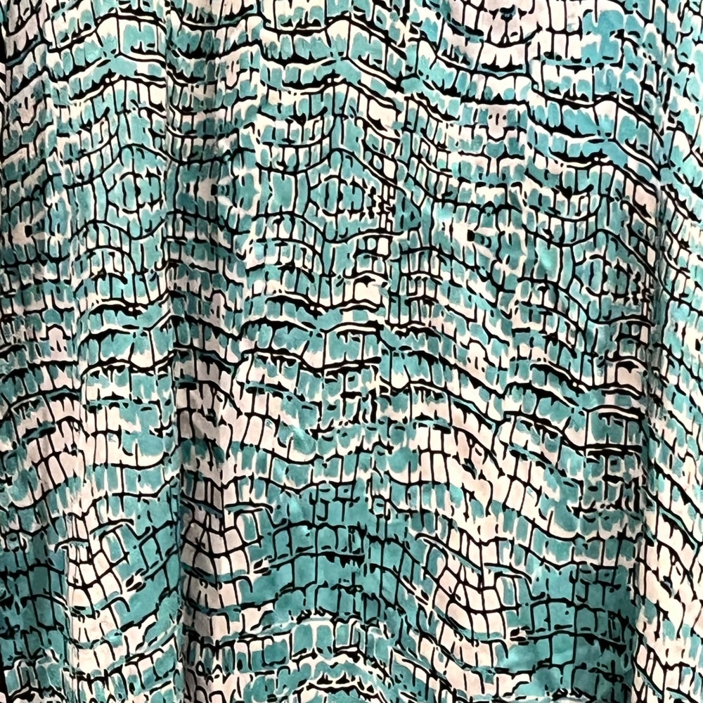 Winlar Womens Caftan Dress Blue White Black Geometric One Size Cover Up - Picture 2 of 5